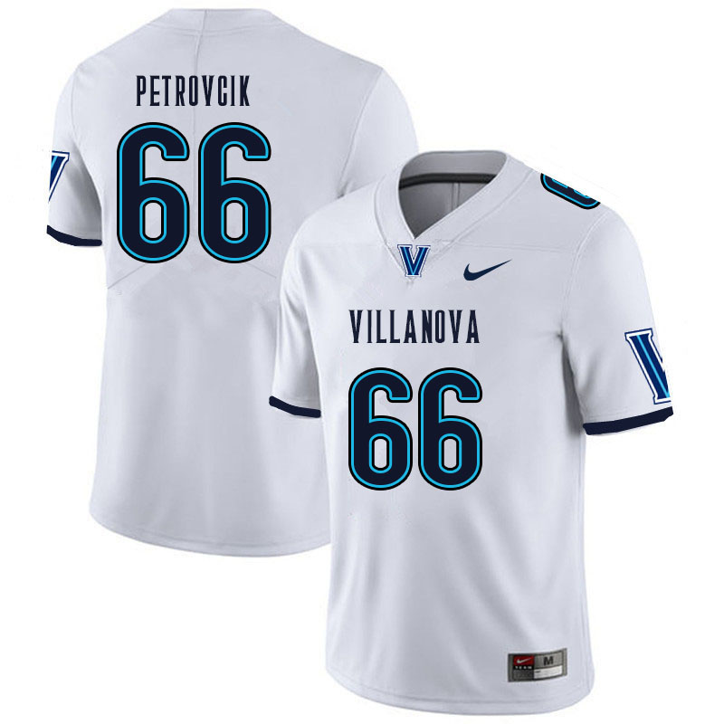 Men #66 James Petrovcik Villanova Wildcats College Football Jerseys Sale-White - Click Image to Close